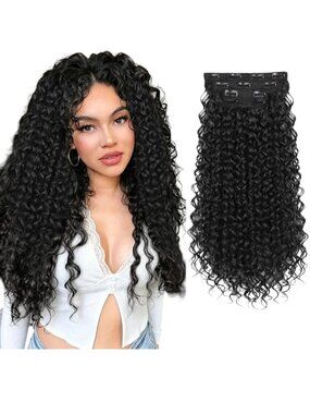 NEW Stamped Glorious 20" Long Clip In Hair Curly Wavy Silky Curl Wave Extensions